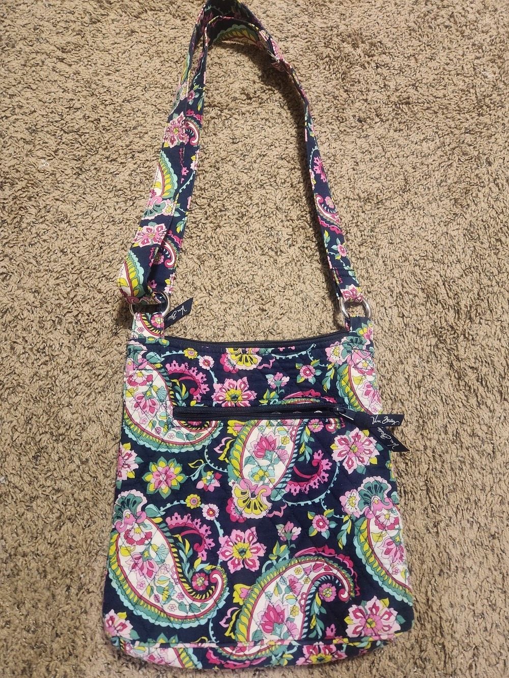 Vera Bradley Navy Paisley Crossbody Shoulder Bag